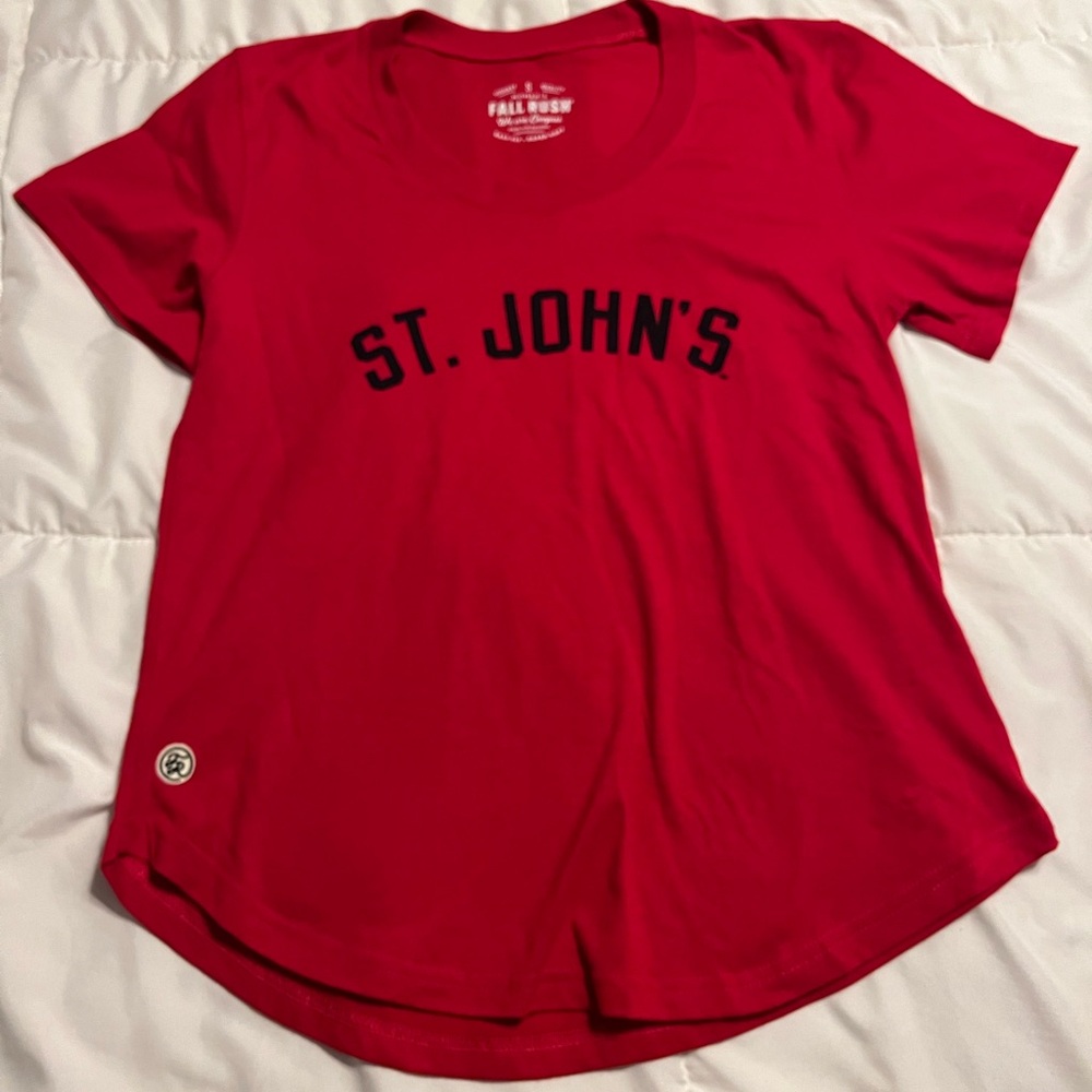 Red St. John's Women's V-Neck Tee